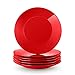 LOVECASA Serie SWEET, Servizio di Piatti in Porcellana, Piatto da Dessert Set 6 Pezzi, per Contorni, Insalata, Frutta, Spuntini, Colore Rosso