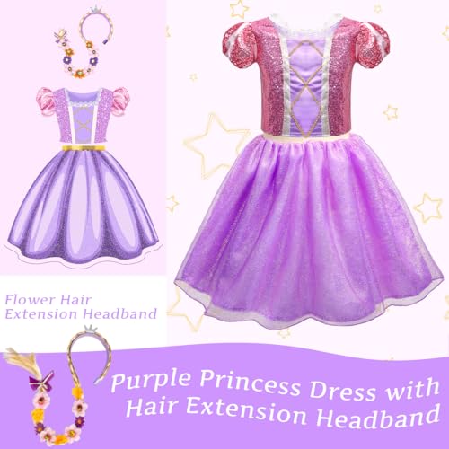 MELAND Princess Costumes for Girls 4 Sets of Princess Dress up for Girls Fancy Role Play Toys for 3 to 8 Year Old Girl Birthday Gifts - Image 2