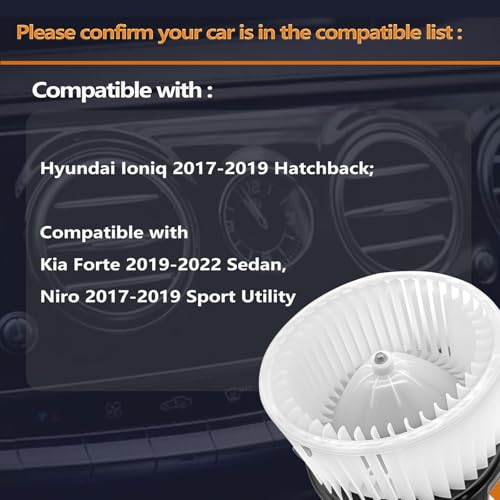 Image of HVAC A /C Heater Blower Motor with Fan Compatible with Kia Forte 2019-2022, NIRO 2017-2019 & Hyundai Ioniq 2017-2019,Replace#700345, PM4691