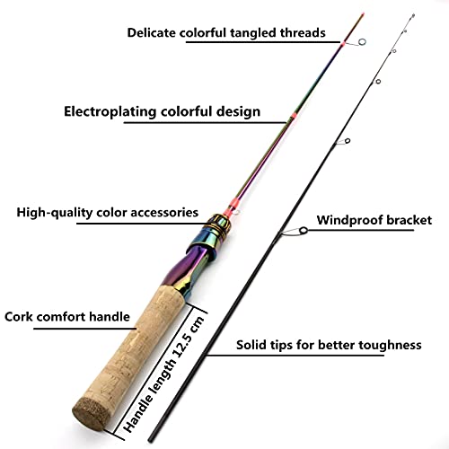 Visstang/visserspaal 1.68m Kleurrijke Solid Tip Trout Lure Hengel Slow 2-8G Carbon Spinning/Casting Rod Ultralight Henang Haspelcombo's (Color : Spinning Rod, Length : 168cm) - Image 4