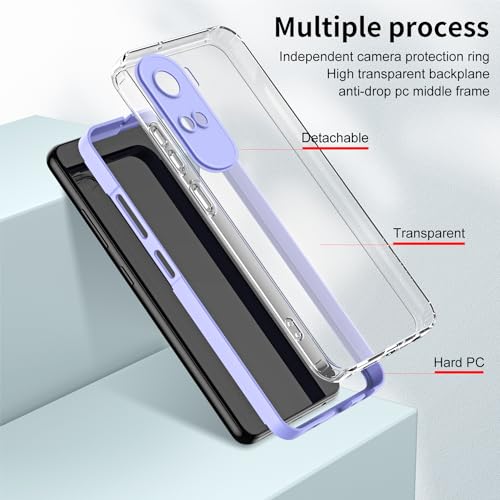 WOKEZ klart fodral för Honor 90 Lite med färgad ram - lila skydd