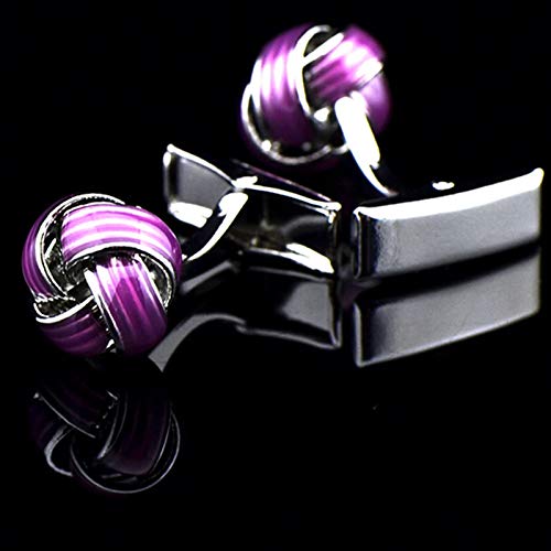 Daesar Mancuernillas de Cobre con Nudo Morado Plata miniatura 3