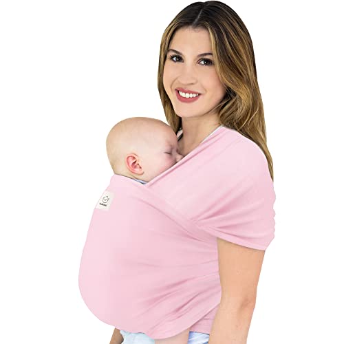 Image of KeaBabies Baby Wrap Carrier - All in 1 Original Breathable Baby Sling, Lightweight,Hands Free Baby Carrier Sling, Baby Carrier Wrap, Baby Carriers for Newborn, Infant, Baby Wraps Carrier (Sweet Pink)