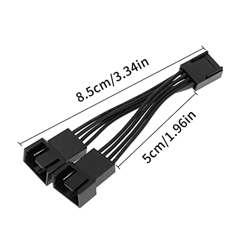 OTOTEC 4PCS 1 to 2 Way 4 Pin PWM Fan Splitter Cable 12V Computer PC Case Fan Converter Cable 5cm Cable Length Computer Accessories Black - Image 4