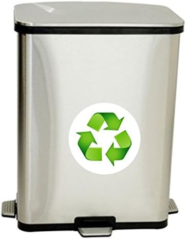 Recycle Sticker Trash Decal for a Recycling Trash Can 5" Round (1, White) image 3