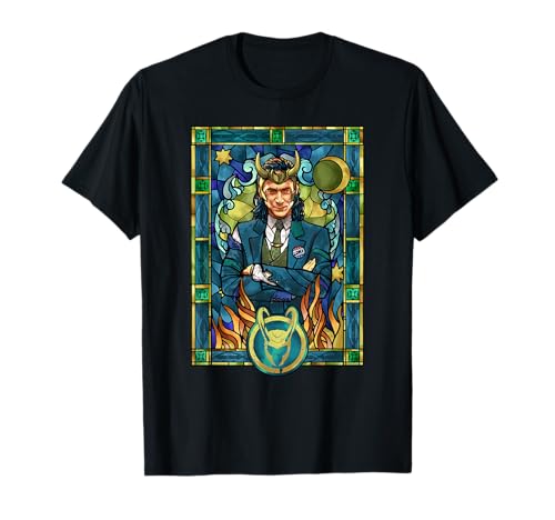 Marvel Loki Stained Glass Portrait T-Shirt