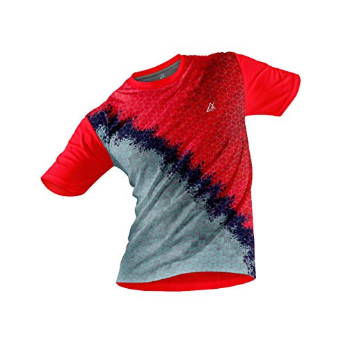 Image of JJ TEES Polyester Half Sleeve Jersey with Round Collar and Digital Print All Over for Men