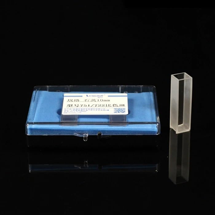 2 cubetas de cuarzo de 50 mm de longitud de trayectoria con tapa for espectrofotómetros, tubo de cuarzo de 12,5 ml.