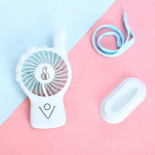 WBHD Tragbarer Mini-USB-Taschenventilator, bunte Beleuchtung, klein, tragbar, geeignet für Studenten, Reisen im Freien, sehr leise Ventilator (Farbe: Blau), blau Cover
