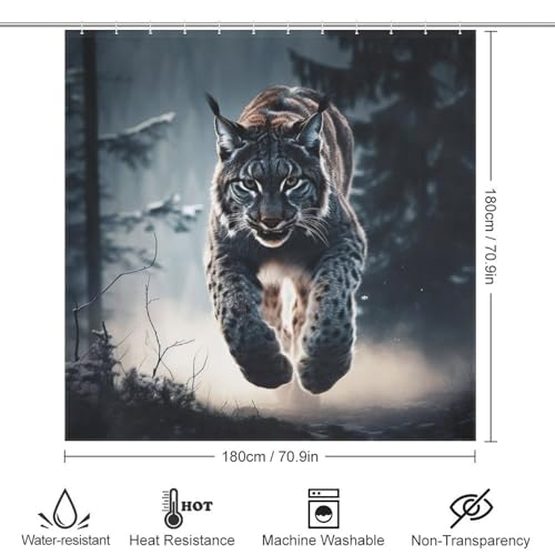 Rideau de douche imperméable en polyester Lynx 183x183cm - 4