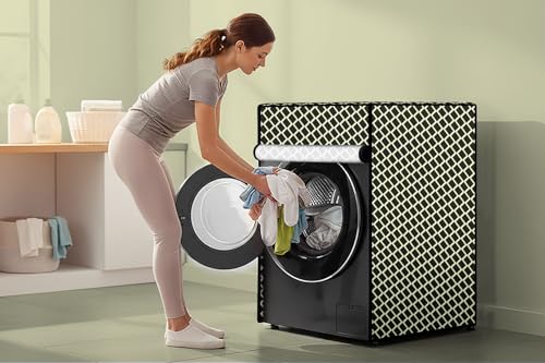 Image of Stylista Washing Machine Cover Compatible for IFB 6.5 Kg Fully-Automatic Front Loading Elena ZX Argyle Pattern Brown