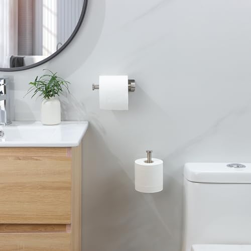 YIGII Self Adhesive Toilet Paper Holder - Bathroom Toilet Paper Holder Stand no Drilling Stainless Steel Brushed - Image 4