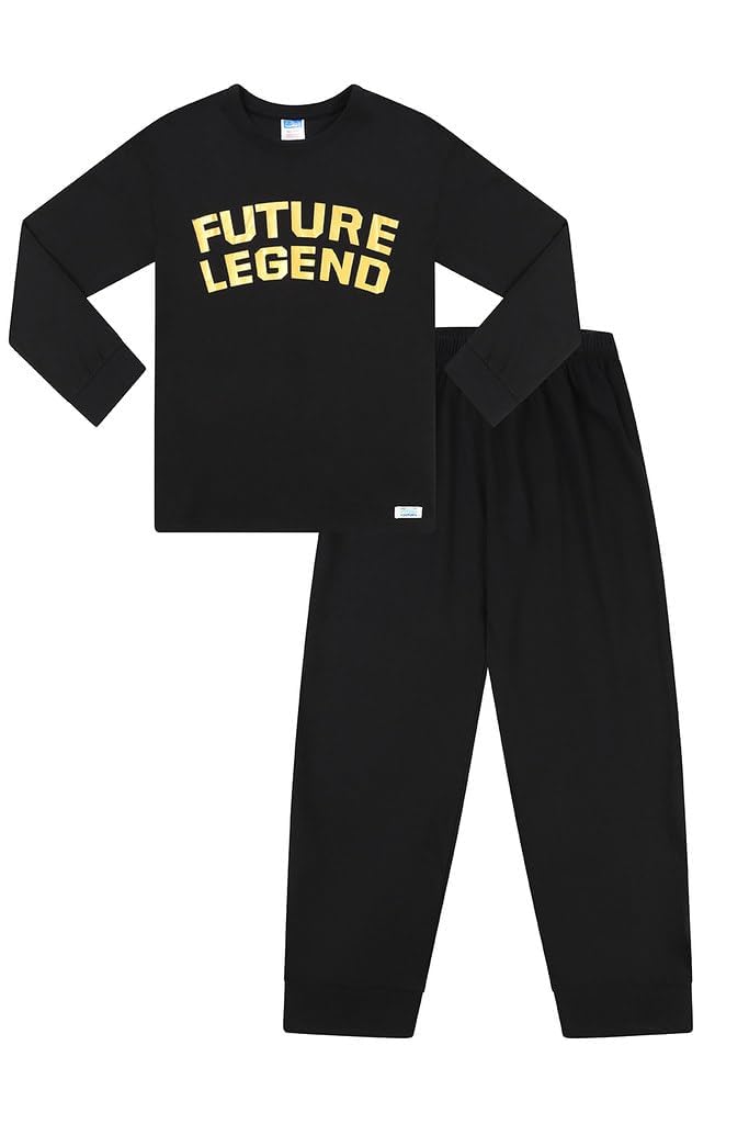 Thepyjamafactory Boys Black Future Legend Long Cotton Pyjama Set (13 Years)