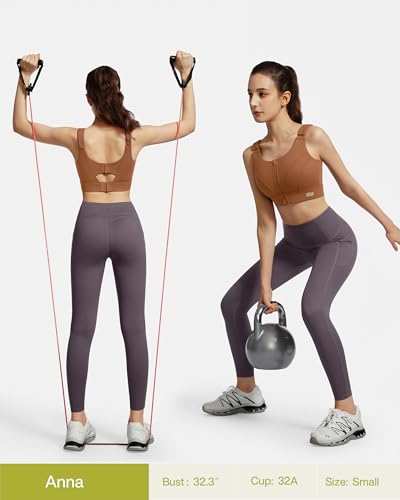Image of Adjustable High Impact Sports Bras for Women Zip Front Full Coverage and Lift Padded Compression Tops