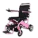 QWEQTYU Sedia a rotelle elettrica Leggera con Telecomando Sedie a rotelle elettriche Leggera Pieghevole Motorizza Elettricità elettrica Aiuto per la Mobilità della Sedia a rotelle,Rosa