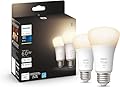 Philips Hue Smart 60W A19 LED Bulb - Soft Warm White Light - 2 Pack - 800LM - E26 - Indoor - Control with Hue App - Works with Alexa, Google Assistant and Apple Homekit