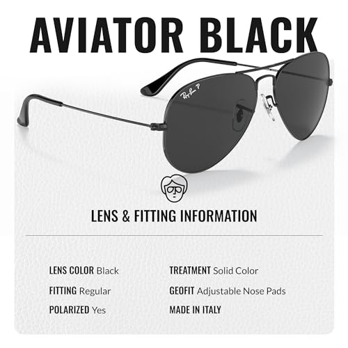 Ray-Ban RB3025 AVIATOR TOTAL BLACK Pilot Shaped Sunglasses for Men & Women with Official RAYBAN Eyewear Kit4