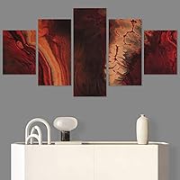 SIGNWIN 5 Panel Canvas Wall Art Modern Art 3D Abstract Abstract Brushstroke Contemporary Digital for Home Decorations Ready to Hang - 60