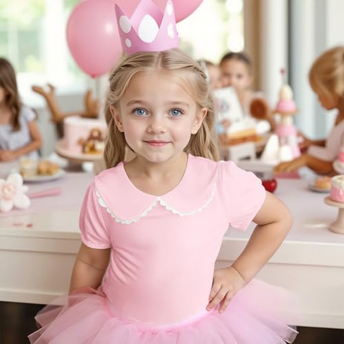 Image of MODNTOGA Kids Girls Basic Shirt Long Sleeve 3 Solid Color Doll Collar Tops Blouse
