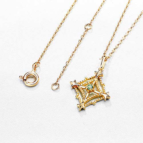 Collier géométrique argent S925 émeraude naturelle véritable