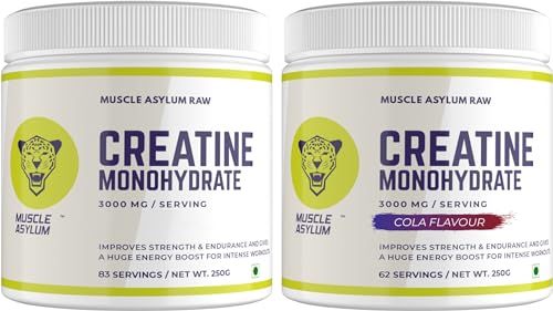 Image of Muscle Asylum Creatine Powder Unflavored (83 ser) & Creatine cola (62 ser) Creatine