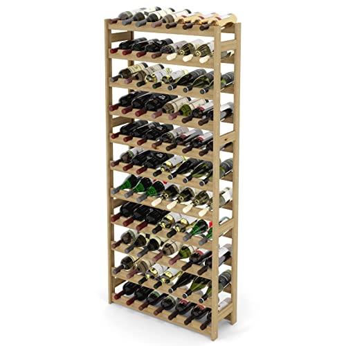 Lenmar Casier à Vin Range Bouteilles Horizontal, Serie RW-1, Étagère à Vin en Bois Naturel,...