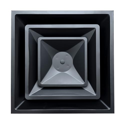 Fits 24x24 Steel T-Bar Drop Ceiling Grid | 2x2 Feet Lay in Steel Air Supply Diffuser with Round 6