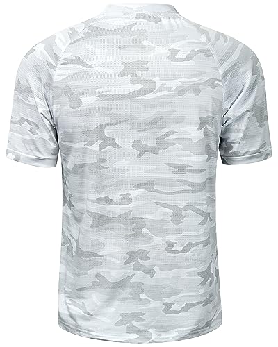 TAPULCO Mens Collarless Golf Shirts Short Sleeve Dry Fit Stretch Casual Breathable Lightweight Tshirts3