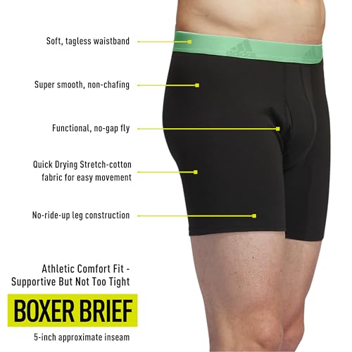 Image of Adidas Men's Boxer Shorts (Pack of 3) Boxer Brief Cyclist Underwear (Size S - 3XL) - Comfortable Underwear Men