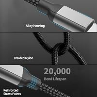 1m USB C auf USB C Kabel für iPhone 16/15 Pro/Max/Plus CarPlay, 2 Stück 60W USBC auf USBC Ladekabel für Samsung Galaxy S24/S23 Ultra, Schnellladekabel USB-C Schwarz (Packung mit 2) – Ansicht 5