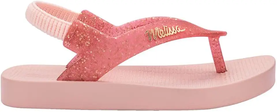 Mini Melissa Sun Long Beach Baby Rosa Glitter 35762