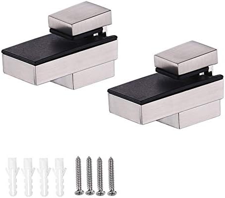 KAILEYOUXIANGONGSI Adjustable Wood/Glass Shelf Bracket Solid Metal Wall Mount 2 Pcs or One Pair,Brushed Nickel