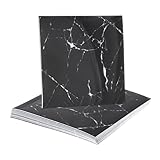 QUARKZMAN 10 Stück Peel-and-Stick-Marmorfliesen, wasserdichte Wandverkleidungsrückwand, 12x12 PVC Peel-and-Stick-Duschfliesen für Badezimmer, Küche, Wohnzimmer, Schwarz-Weiß-Wurzeldesign