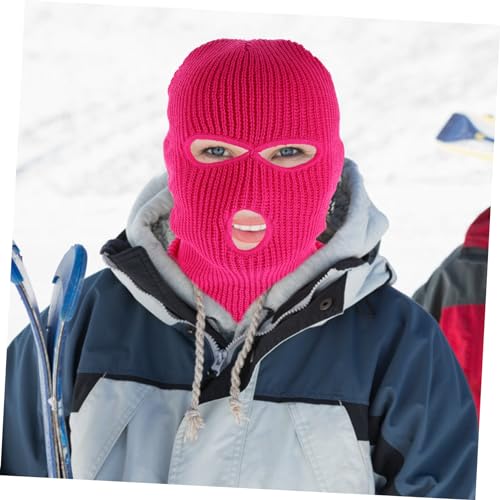NOLITOY Mascarilla de Lana para Invierno con 3 Agujeros para Cubrir el Rostro Completo para Hombres y Mujeres, Máscara Facial Caliente para Actividades Al Aire Libre en Frío miniatura 3