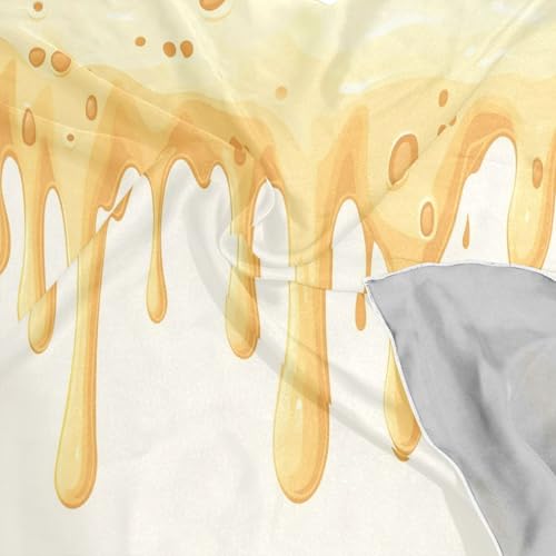 Yellow Cheese Silk Head Scarf for Women 23.6" Square Satin Bandana Sleeping Hair Wrap Neck Scarves4