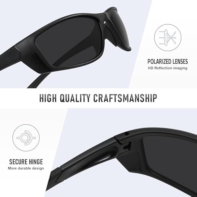Sports Polarized Sunglasses for Men Women UV Protective Driving Running Cycling Fishing Sun Glasses