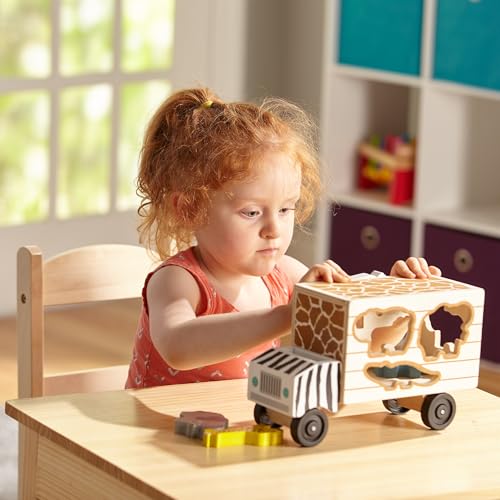 Image of Melissa & Doug Animal Rescue Shape-Sorting Truck - Wooden Toy with 7 Animals and 2 Play Figures (Pack of 6)