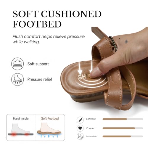 Image of SHIBEVER Wedge Sandals for Women Dressy: Comfortable Low Heel Summer Sandal