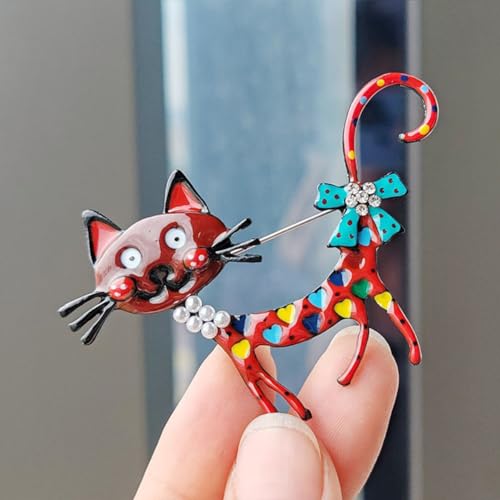 Image of Fashion Cute Crystal Animal Brooch Pins for Women Girls Cat Bird Corsage accessory Pin delicate accessory Party Ceremony