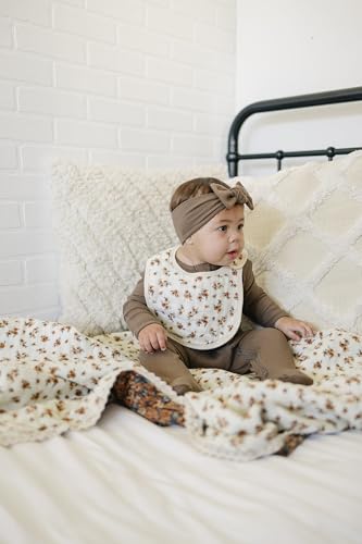 Image of Mebie Baby Muslin Quilt, Venetian Floral & Autumn Bloom, 100% Cotton Baby Blanket for Girls & Boys, Newborns to Toddler, Soft Swaddle Blanket, 47 inchx47 inch