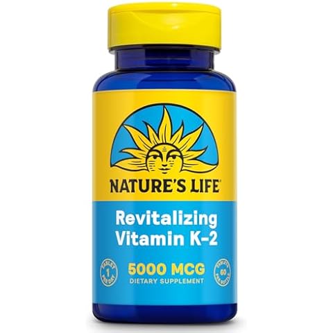 NATURE'S LIFE Revitalizing Vitamin K2 - Bone Health, Artery and Heart Health Support - High Potency Vitamin K Supplement as Vitamin K2 MK4-60 Day Guarantee, Lab Verified - 60 Servings, 60 Tablets Cover