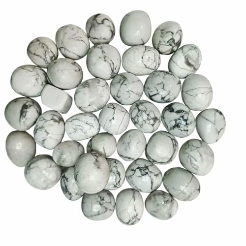 Image of Crystal Howlite Tumble Stone Pebble Tumbled Gemstone for Reiki Healing Vastu Correction Gravels for Aquarium Home Decor Garden Table 100 Gm