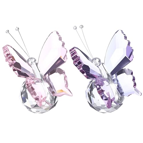 Presse-papiers en cristal papillon, cadeau idéal pour ornements de fête et bijoux, 2 Pcs