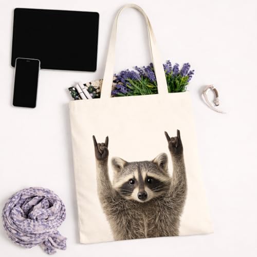 Funny Animal Canvas Tote Bag Reusable Cute Shoulder Bag miniatura 6