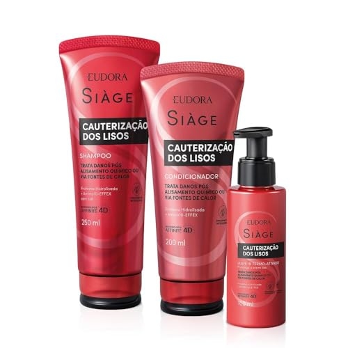 Eudora Kit Siàge Cauterização dos Lisos: Shampoo + Condicionador + Leave-in Eudora Kit Siàge Cauterização dos Lisos: Shampoo + Condicionador + Leave-in