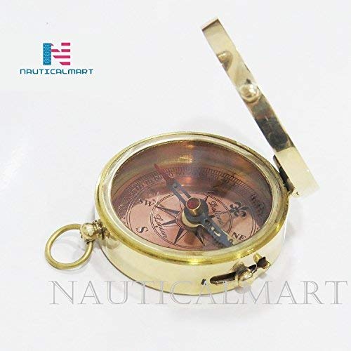 Brújula de latón con estuche de cuero miniatura 5
