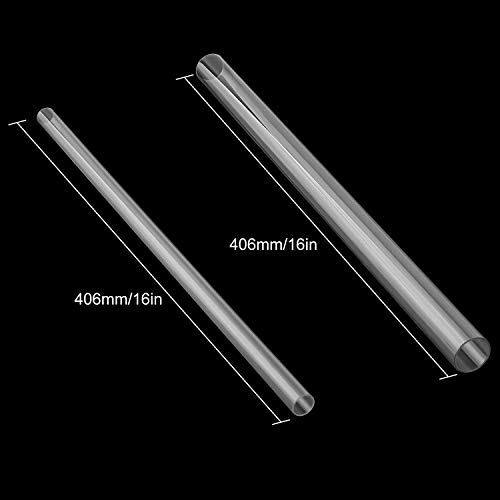 Image of 10PCS Rigid PETG Tube, 5PCS 1 inch (25mm) OD & 5PCS 1 /2 inch (12mm) OD x 1mm Wall Thickness, 16 inch Length Clear DIY Acrylic Tube