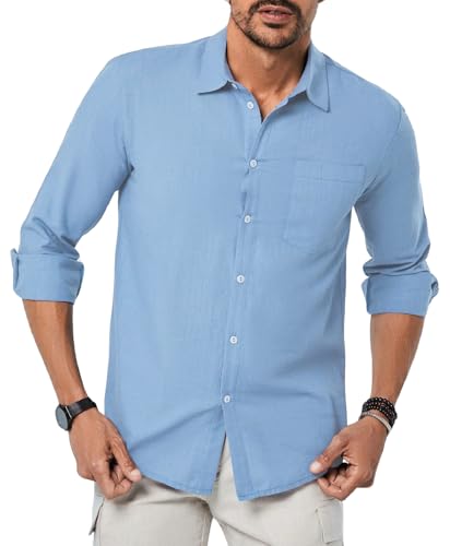 Image of TAGDO Men's Cotton Blend Full Sleeve Solid Shirt with Pocket (5169)