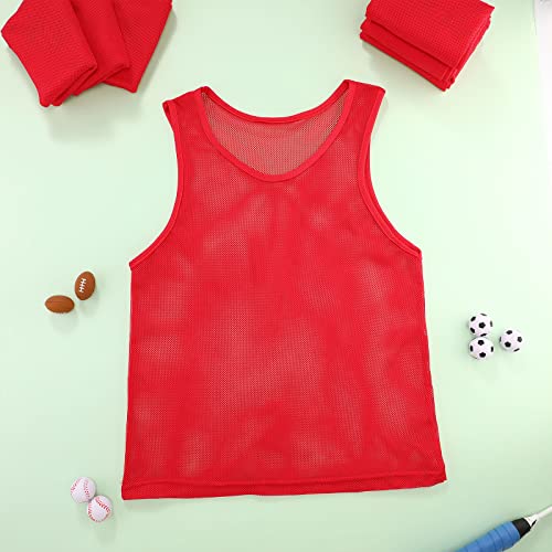Image of Sintege 12 Pcs Soccer Pinnies Pennies Jersey Scrimmage Vest Sports Practice Jersey Mesh Basketball Vest for Youth Adult Kids