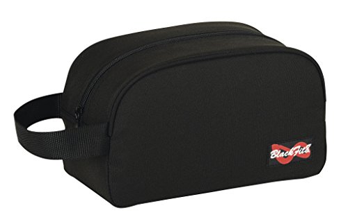 Preisvergleich Produktbild BlackFit8 große Kulurtasche aus robustem Nylon, Kulturbeutel mit Reißverschluss und praktischer Schlaufe zum tragen oder aufhängen Größe: 26 x 12 x 15 cm, Farbe: schwarz